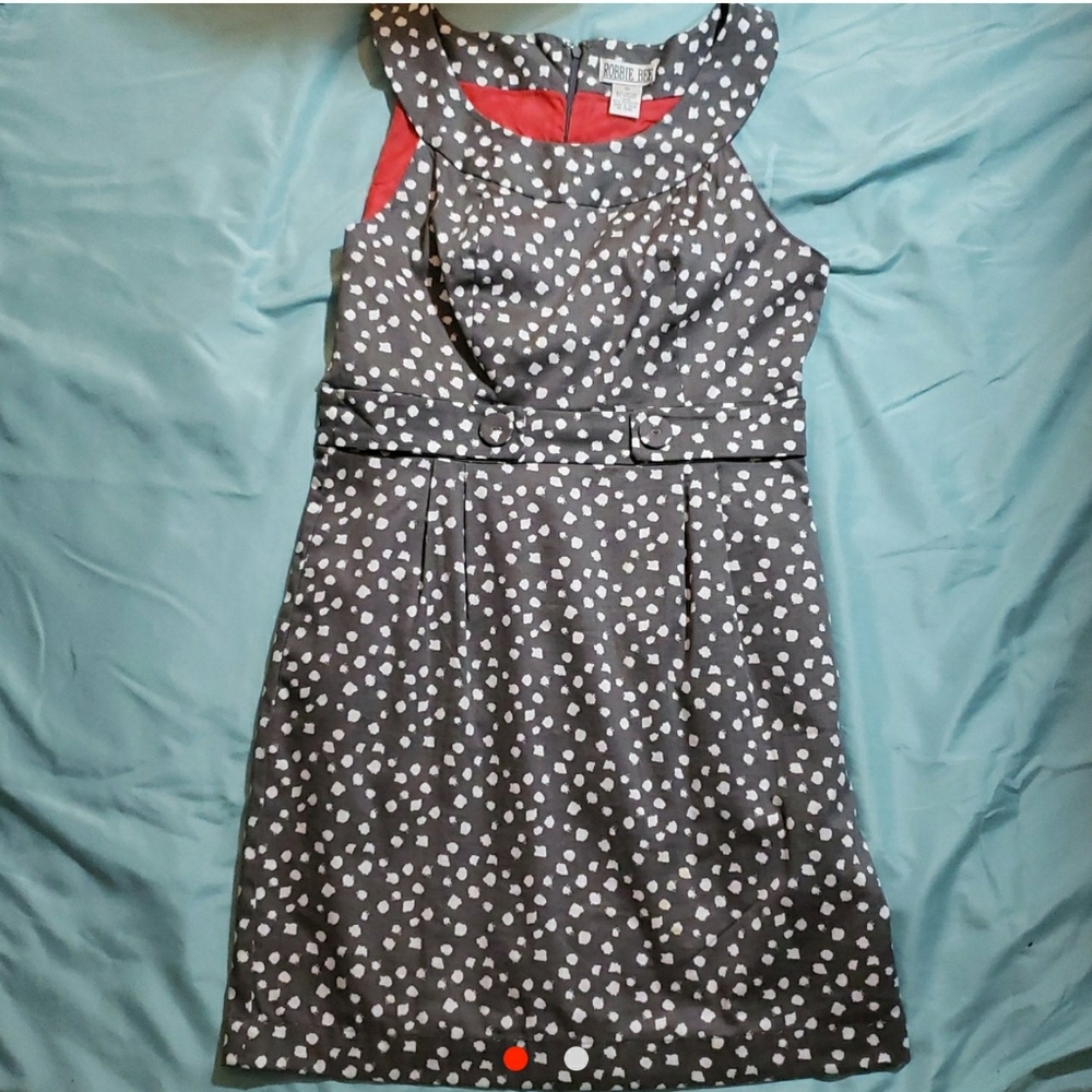 Grey Polkadot Spring Season Dress